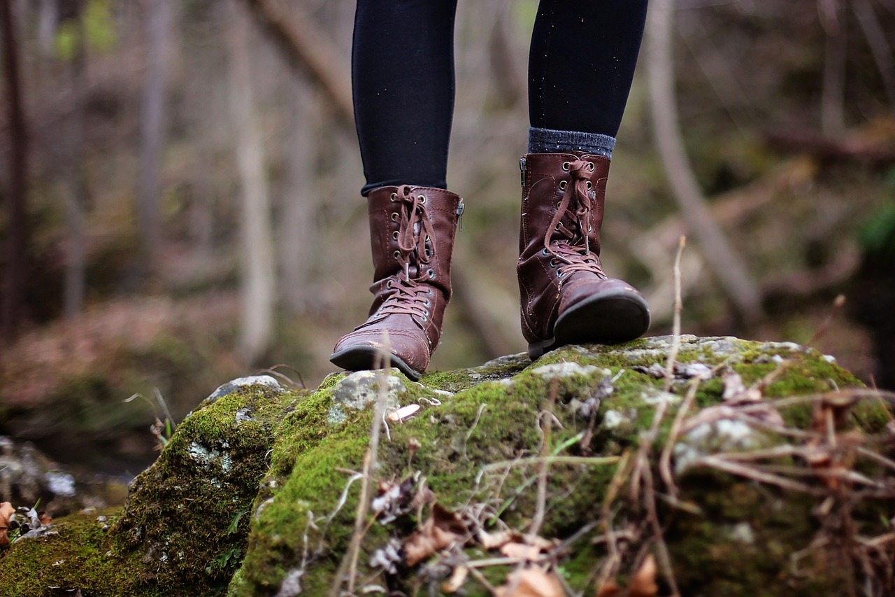 boots, girl, hiking at RV resort