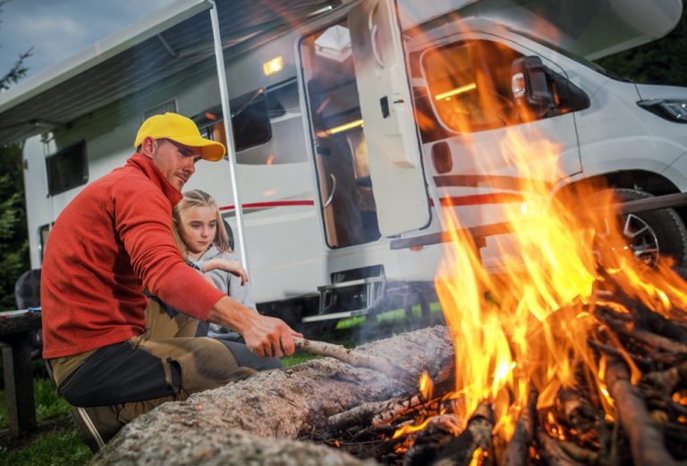 Bonfire at RV campgrounds